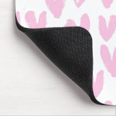 Abstrakte rosa Herzen auf Weiß Mousepad (Ecke)