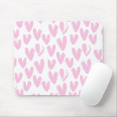 Abstrakte rosa Herzen auf Weiß Mousepad (Mit Mouse)