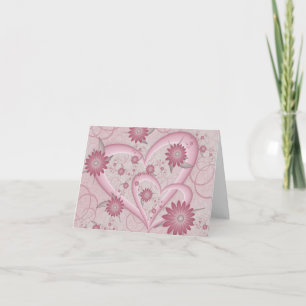Abstrakte rosa Herzen und Blumen Liebes-Fraktal-Ku