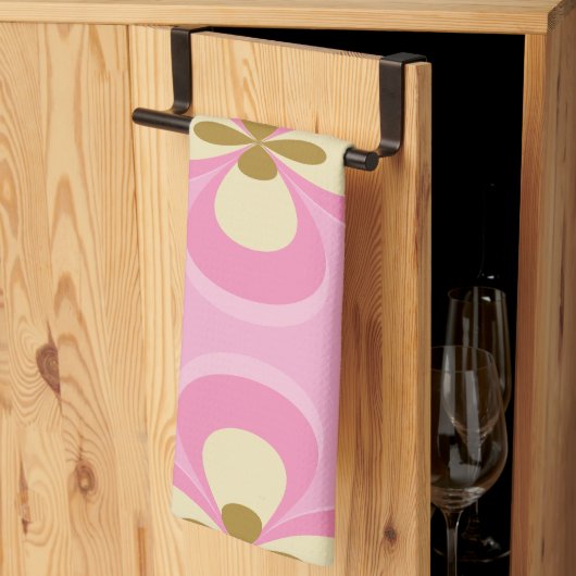 Abstrakte rosa Kunst Geschirrtuch (Drittel gefaltet)