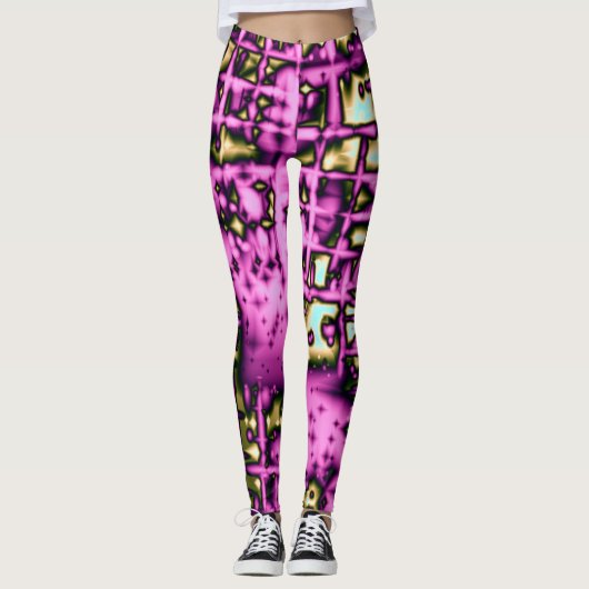 Abstrakte rosa Kunst Leggings (Vorderseite)