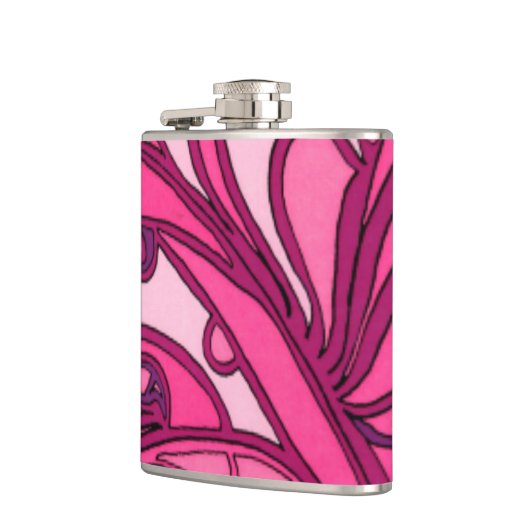 Abstrakte rosa Lackierung Flachmann (Links)