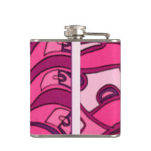 Abstrakte rosa Lackierung Flachmann (Rückseite)