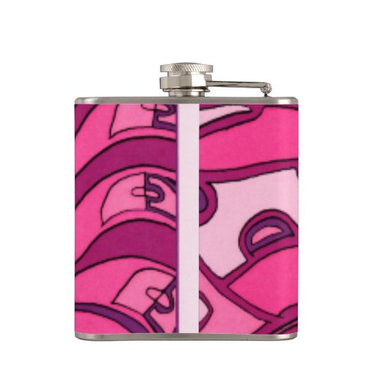 Abstrakte rosa Lackierung Flachmann (Rückseite)