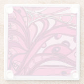 Abstrakte rosa Lackierung Glasuntersetzer (Rückseite)