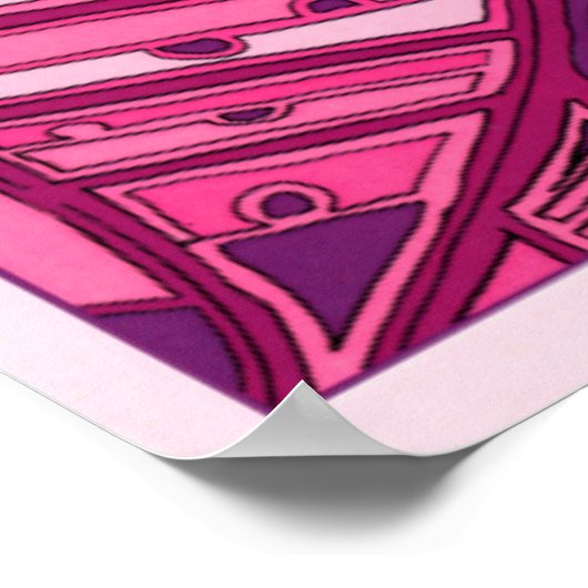 Abstrakte rosa Lackierung Poster (Ecke)