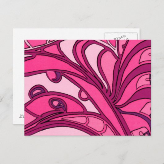 Abstrakte rosa Lackierung Postkarte (Vorne/Hinten)
