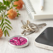 Abstrakte rosa Lackierung Schlüsselanhänger (Seite)