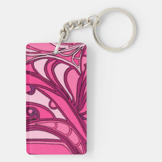 Abstrakte rosa Lackierung Schlüsselanhänger (Rückseite)