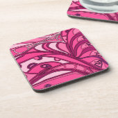 Abstrakte rosa Lackierung Untersetzer (Linke Seite)