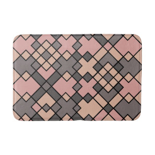 Abstrakte rosa lila-graue geometrische Kunst Badematte
