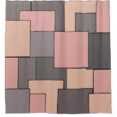 Abstrakte rosa lila-graue geometrische Kunst Duschvorhang (Vorderseite)