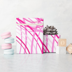 Abstrakte rosa Linien Geschenkpapier