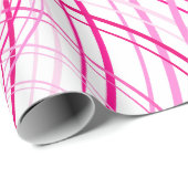 Abstrakte rosa Linien Geschenkpapier (Rolleneckpunkt)