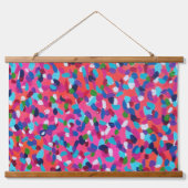 Abstrakte rosa Malerei Wandteppich Mit Holzrahmen (Vorne)