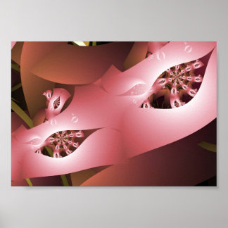 Abstrakte rosa Maskenballmaske Fraktalkunst  Poster