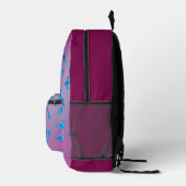 Abstrakte rosa Mondbalken und Schmetterlinge Bedruckter Rucksack (Rechts)