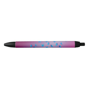 Abstrakte rosa Mondbalken und Schmetterlinge Kugelschreiber