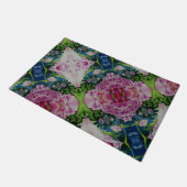 Abstrakte Rosa Péonejine Fußmatte (Schrägansicht)