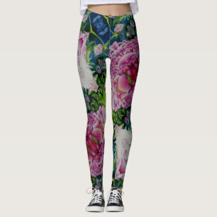 Abstrakte Rosa Péonejine Leggings