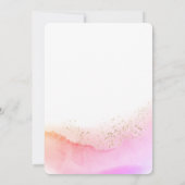 Abstrakte Rosa Pinselstriche und Gold Einladung (Rückseite)