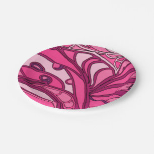 Abstrakte rosa Platten-Malerei Pappteller