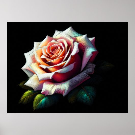 Abstrakte Rosa Rose Poster (Vorne)