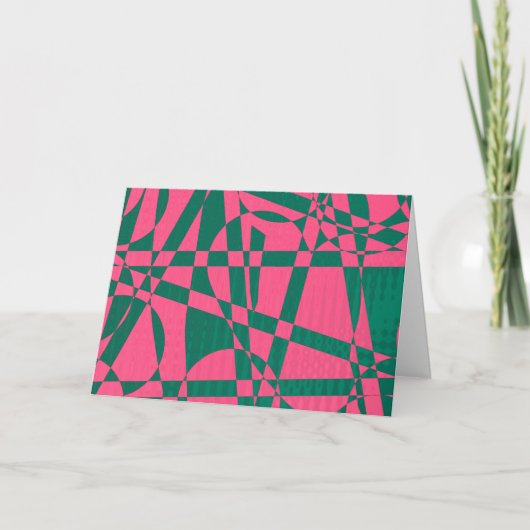 Abstrakte rosa Rose rote Weihnachtsdekoration mit Karte (Vorderseite)