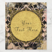 Abstrakte Rosa Schwarz-Gold-Party Weinmarken Weinetikett (Einzelnes Label)