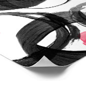 Abstrakte rosa, schwarze Aquarelltöne Poster (Ecke)