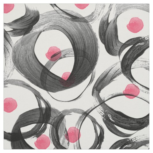 Abstrakte rosa, schwarze Aquarelltöne Stoff (Muster)