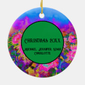 Abstrakte rosa Sonnenblumenfelder, Retro-Blume Keramik Ornament (Hinten)