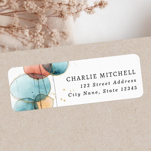 Abstrakte Rosa Terracotta-Rücksendeadresse