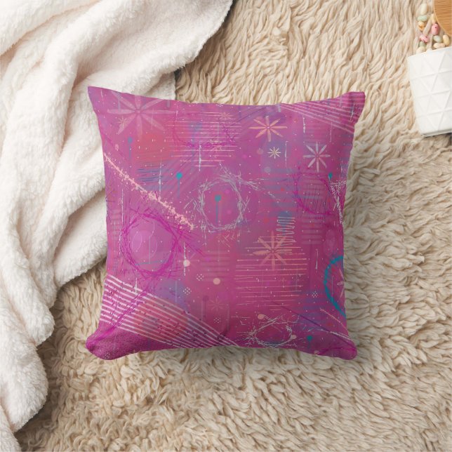 Abstrakte rosa Träume Kissen (Decke)