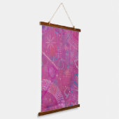 Abstrakte rosa Träume Wandteppich Mit Holzrahmen (Gewinkelt)