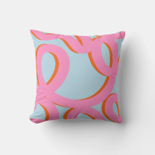Abstrakte rosa und blaue Linien Kissen
