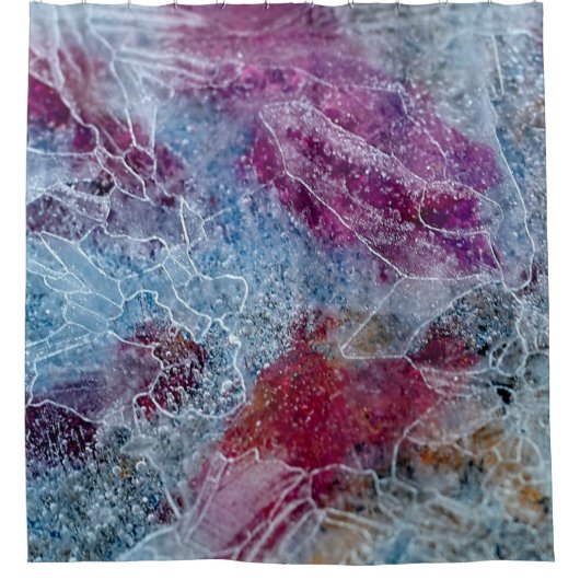 Abstrakte rosa und blaue Malerei Duschvorhang (Vorderseite)