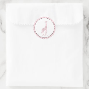 Abstrakte Rosa und braun Gepunktete Giraffe Runder Aufkleber