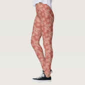 Abstrakte rosa und gelbe Blumen Leggings (Links)