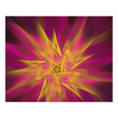 Abstrakte Rosa und Gelbe Macro Fraktal Blume Poster (Vorderseite)
