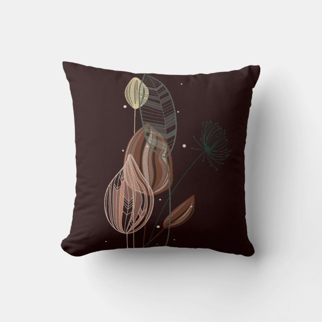 Abstrakte Rosa und Goldgräber Minimalistisch Botan Kissen (Vorderseite)