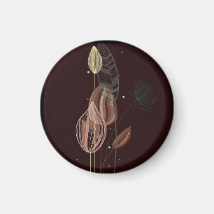 Abstrakte Rosa und Goldgräber Minimalistisch Botan Magnet