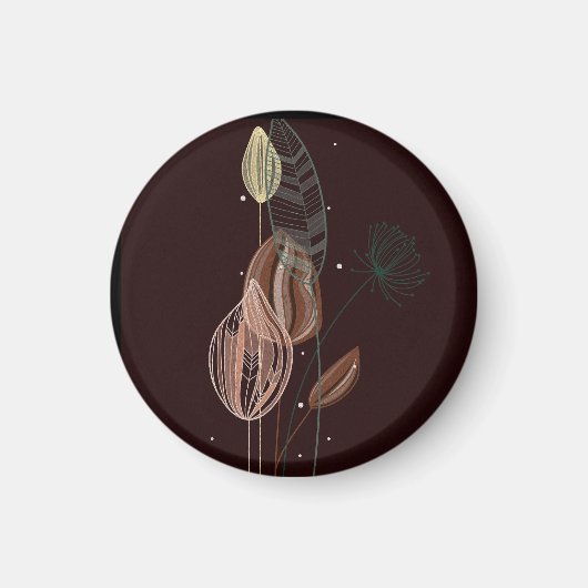 Abstrakte Rosa und Goldgräber Minimalistisch Botan Magnet (Vorne)