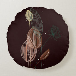 Abstrakte Rosa und Goldgräber Minimalistisch Botan Rundes Kissen