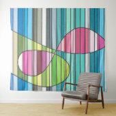 Abstrakte, rosa und grüne Formen Wandteppich (Beispiel (Horizontal))