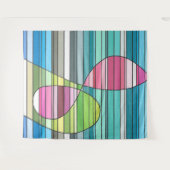 Abstrakte, rosa und grüne Formen Wandteppich (Vorderseite (Horizontal))