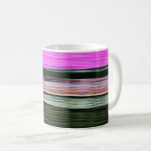 Abstrakte rosa und grüne horizontale Streifen 705 Kaffeetasse (VorderseiteRechts)