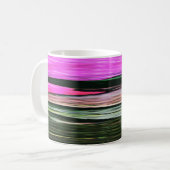 Abstrakte rosa und grüne horizontale Streifen 705 Kaffeetasse (Vorderseite Links)