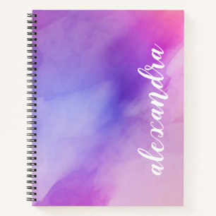 Abstrakte Rosa- und Lila Aquarellmalerei Notizblock