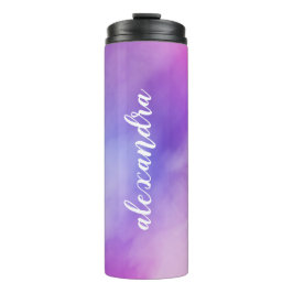 Abstrakte Rosa- und Lila Aquarellmalerei Thermosbecher